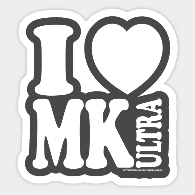 I <3 MK Ultra (White) Sticker by strangemenagerie